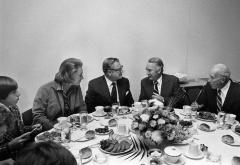 Governor Carey shares a meal with the Rockefellers