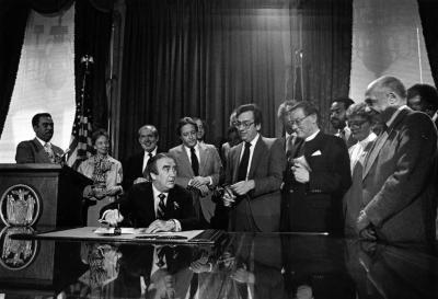 Governor Carey Signing a Bill