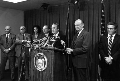 Governor Carey with the Transit Task Force