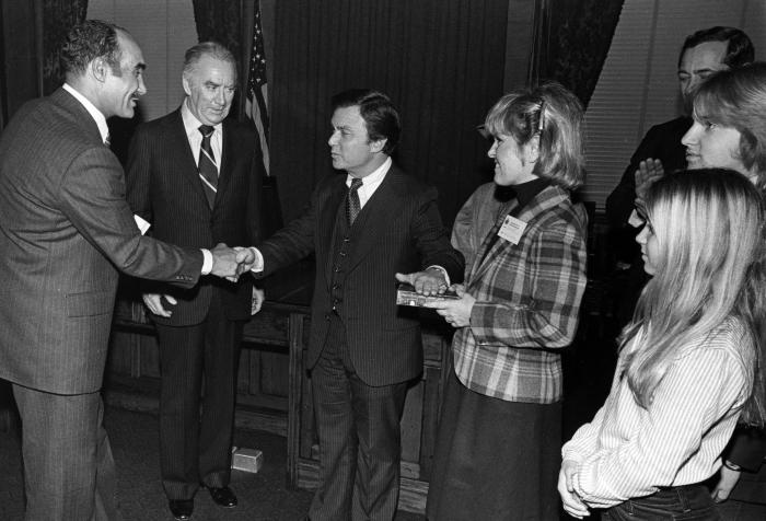 Governor Carey at the Swearing in of Richard A. Brown