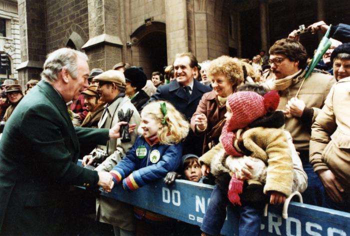 Governor Carey Greets Crowd at the St. Patrick's Day Parade