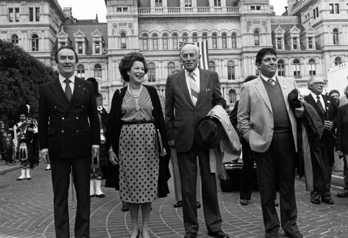 Governor Carey, Kitty Carlisle Hart, Mayor Corning, and Joe Raposo