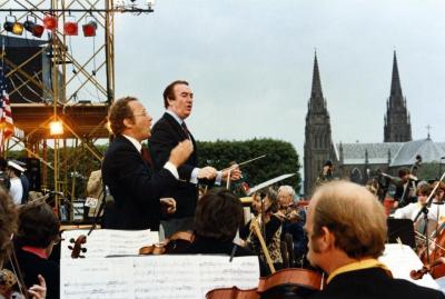 Governor Carey Conducting the Albany Symphony Orchestra 