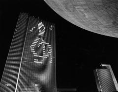 Treble Clef in Lights on the Corning Tower