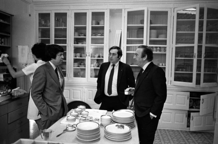 Governor Carey and others in the Executive Mansion Kitchen