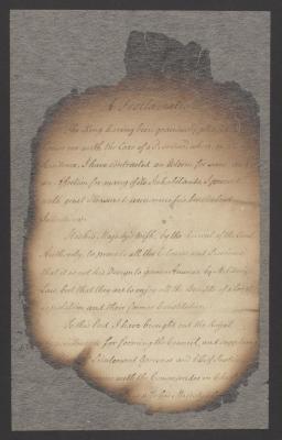Proclamation by Royal Governor James Robertson calling for allegiance to King George III, 1780