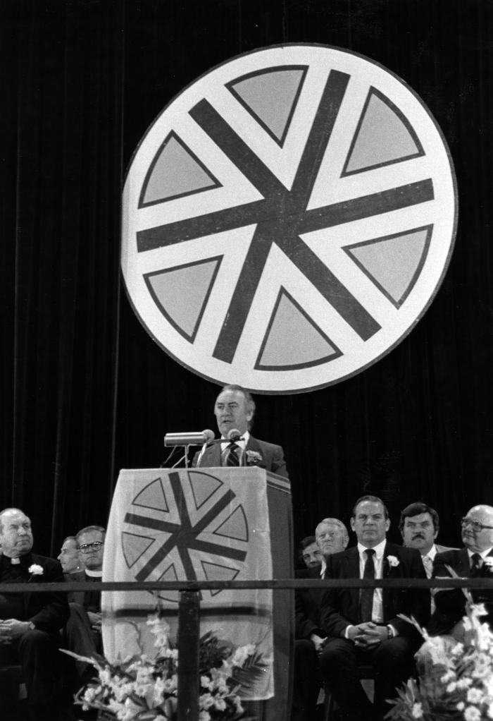 Governor Carey Addresses the Opening of the Empire State Games