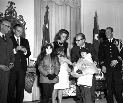 Governor Rockefeller and his wife entertaining