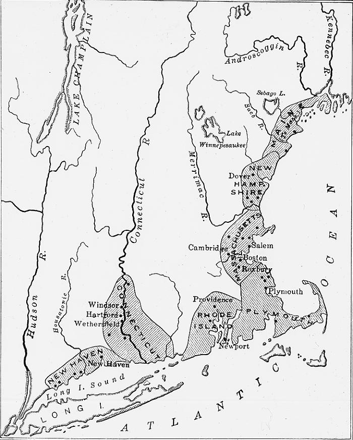 Map - Map of New England in 1640