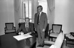 Governor Carey during a Signing Ceremony