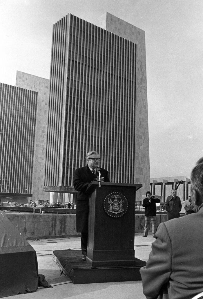 Governor Rockefeller at dedication and unveiling at South Mall