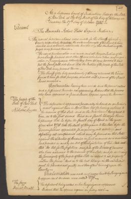 Minutes of the Supreme Court of Judicature of the State of New York, October 1780