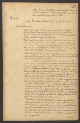 Minutes of the Supreme Court of Judicature of the State of New York, 17-24 April 1781