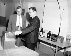 Governor Rockefeller inspects fallout shelter in capitol.