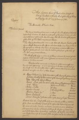 Minutes of the Supreme Court of Judicature of the State of New York, Janaury 1783