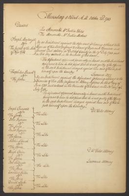 Minutes of the Supreme Court of Judicature of the State of New York, 23-24 October 1783