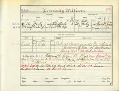 Civil War muster roll abstract for William Kennedy of the 13th Infantry