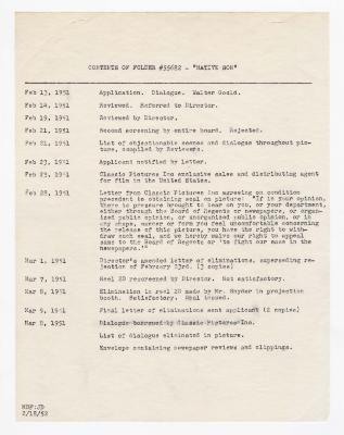 "Native Son" motion picture case file
