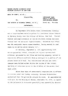 Pfeil's Revised Preliminary Charge, United States District Court, Western District of New York in the matter of Akil Al-Jundi, et al. v. Estate of Russell Oswald, et al.