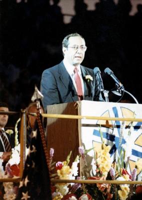 Mario Cuomo at the 1985 Empire State Games