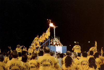 Adirondack team at the Empire State Games cauldron