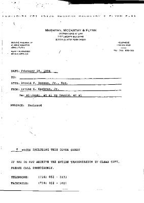 Notice of Motion, United States District Court, Western District of New York in the matter of Akil Al-Jundi, et al. vs Estate of Oswald, et al.