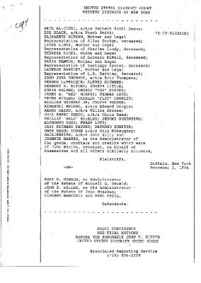 Phone Conference for Pre-Trial Motions, United States District Court, Western District of New York in the matter of Akil Al-Jundi, et al. v. Estate of Oswald, et al.