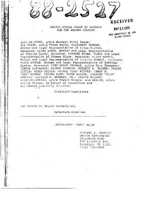 Appellant's Reply Brief in the United States Court of Appeals for the Second Circuit in the matter of Akil Al-Jundi, a/k/a Herbert Scott Deane, et al. against Estate of Nelson A. Rockefeller
