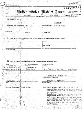 Notice, United States District Court, Western District of New York in the matter of Akil Al-Jundi, et al. v. Estate of Nelson A. Rockefeller, et al.