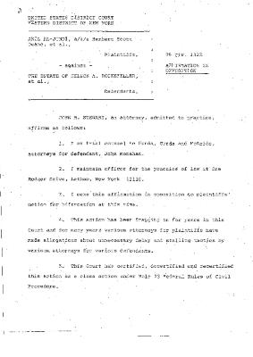 Affirmation in Opposition, United States District Court, Western District of New York in the matter of Akil Al-Jundi, et al. v. Estate of Nelson A. Rockefeller, et al.