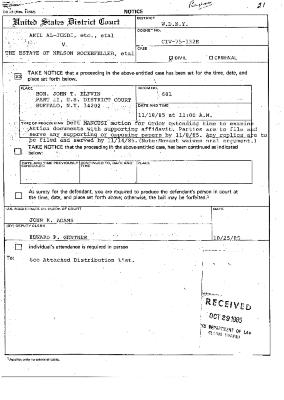 Notice, United States District Court, Western District of New York in the matter of Akil Al-Jundi, et al. v. Estate of Nelson A. Rockefeller, et al.