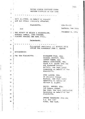 Transcript of the jury trial before the Honorable John T. Elfvin, United States District Court, Western District of New York.