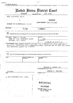 Notice, United States District Court, Western District of New York in the matter of Akil Al-Jundi, et al. v. Estate of Nelson A. Rockefeller, et al.