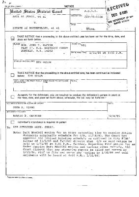 Notice, United States District Court, Western District of New York in the matter of Akil Al-Jundi, et al. v. Estate of Nelson A. Rockefeller, et al.