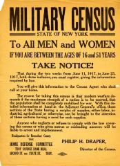 Broadside for Military Census in Rensselaer County