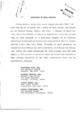 Affidavit of Mail Service in the matter of Akil Al-Jundi, et al. vs. Estate of Oswald