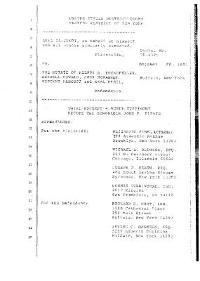 Transcript of the jury trial before the Honorable John T. Elfvin, United States District Court, Western District of New York.