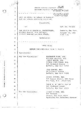 Transcript of the jury trial before the Honorable John T. Elfvin, United States District Court, Western District of New York.