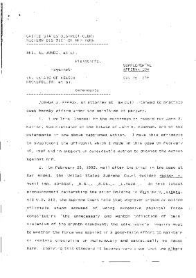 Supplemental Affirmation in the matter of Akil Al-Jundi, et al. against The Estate of Nelson Rockefeller, et al.