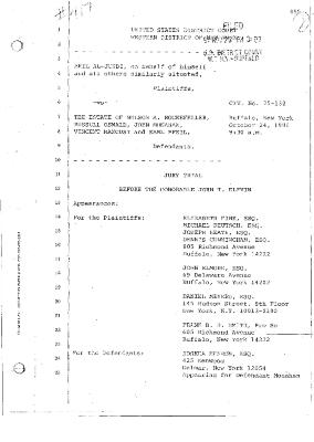 Transcript of the jury trial before the Honorable John T. Elfvin, United States District Court, Western District of New York.