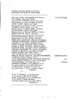 Memorandum and Order by the Honorable John T. Elfvin, United States District Court, Western District of New York in the matter of Akil Al-Jundi, et al. v. Nelson A. Rockefeller et al.