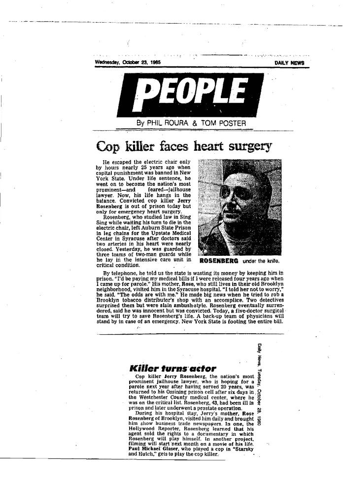 Cop Killer Faces Heart Surgery