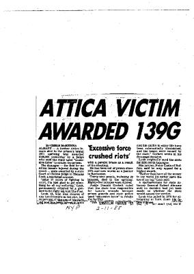 Attica Victim Awarded 139G