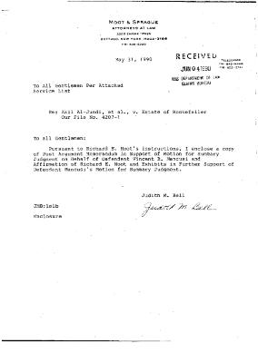 Post Argument Memorandum in Support of Motion for Summary Judgment on behalf of Defendant Mancusi in the matter of Akil Al-Jundi, et al. vs. Rockefeller, et al.