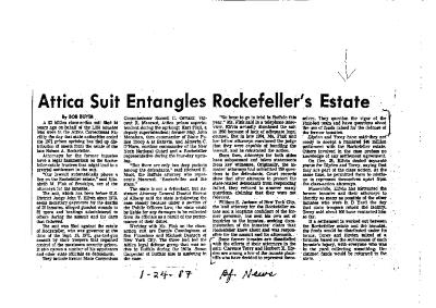 Attica Suit Entangles Rockefeller's Estate