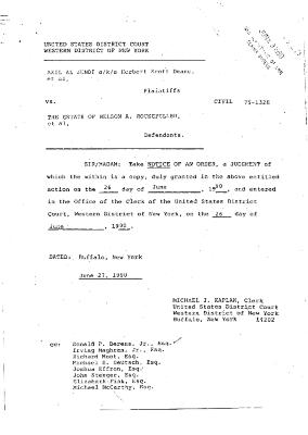 Memorandum and Order by the Honorable John T. Elfvin, United States District Court, Western District of New York in the matter of Akil Al-Jundi, et al. v. Nelson A. Rockefeller et al.