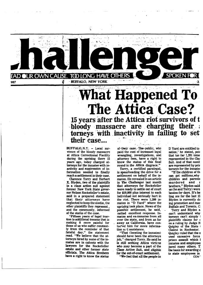 What Happened to the Attica Case?