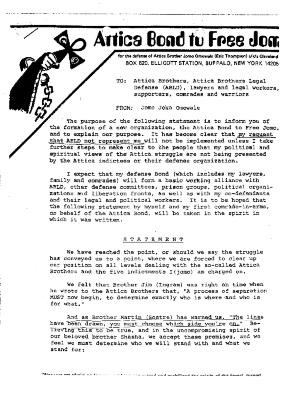 Statement of the Attica Bond to Free Jomo