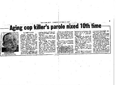 Aging Copy Killer's Parole Nixed 10th Time