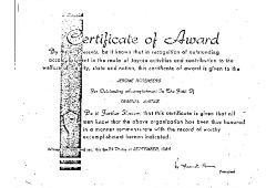 Certificate of Award Presented to Jerome Rosenberg